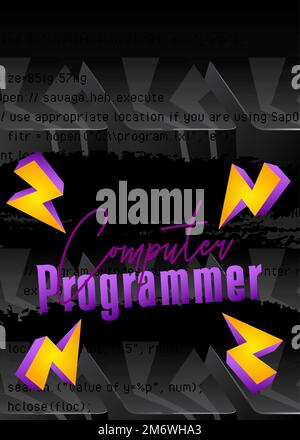 Luxury deluxe Computer Programmer Background vector illustration. Abstract event poster template for website, banner, book cover, presentation. Stock Vector