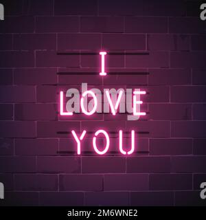 I love you neon sign vector Stock Vector