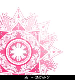 Pink mandala pattern on white background Stock Vector