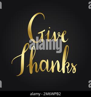 Give thanks typography style vector Stock Vector