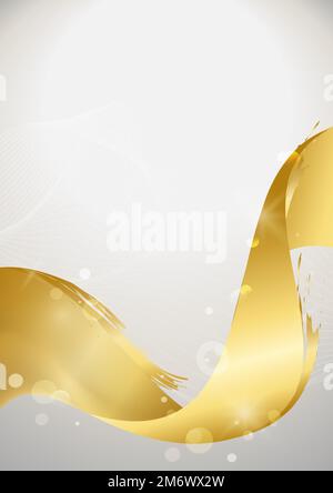 Golden wave abstract background vector Stock Vector