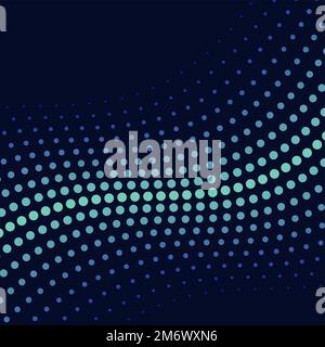 Green wave halftone background vector Stock Vector