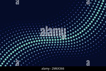 Green wave halftone background vector Stock Vector