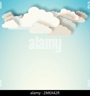 Compute amongst the clouds. Conceptual image representing modern cloud computing. Stock Photo