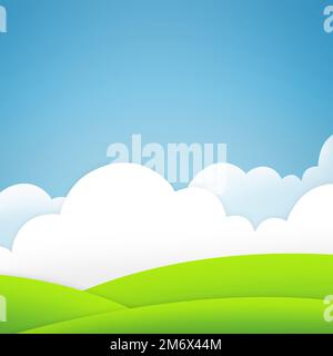 Storage through greener pastures. Conceptual image representing modern cloud computing. Stock Photo