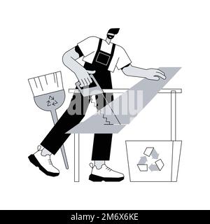 Waste-free wood products abstract concept vector illustration. Zero waste products, recycled wood, waste-free wooden goods, bamboo items, eco-friendly Stock Vector