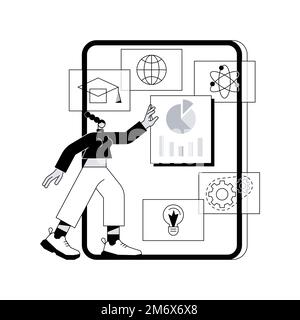 Learning management system abstract concept vector illustration. Educational technology, online learning delivery, software application, training cour Stock Vector