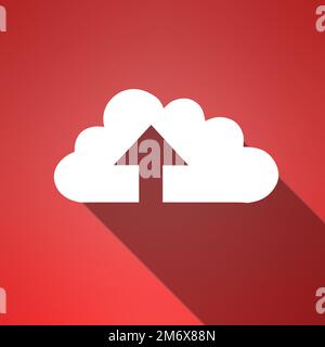 Upload to the cloud. Conceptual image representing modern cloud computing. Stock Photo