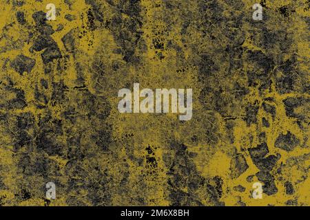 Grunge textured old yellow painted abandoned concrete wall Stock Photo