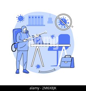Commercial cleaning abstract concept vector illustration. Cleaning industry service, maintenance office cleanup, healthy safe environment, upholstery, Stock Vector