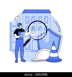 Building safety abstract concept vector illustration. Construction site, building equipment, personal safety, contractor business, worker health, prot Stock Vector