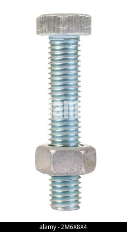 bolt and nut isolated on white Stock Photo