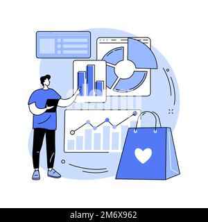Market research studies abstract concept vector illustration. Explore new market segment, product testing, customers needs research, brand management Stock Vector
