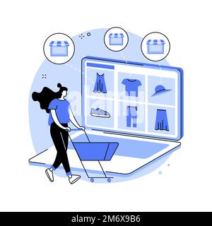 Niche service marketplace abstract concept vector illustration. Innovative online retail, particular goods e-trade, buy and sell products or services, Stock Vector