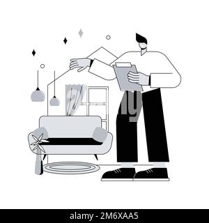 Home staging abstract concept vector illustration. Hiring home stager, staging company, preparing private residence for sale, improving a propertys ap Stock Vector