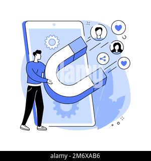 Engagement marketing abstract concept vector illustration. Internet marketing, engagement management, active participation, online commerce, smm strat Stock Vector