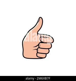 Thumb Up Hand Sign Isolated on a white background. Icon Vector Illustration. Stock Vector