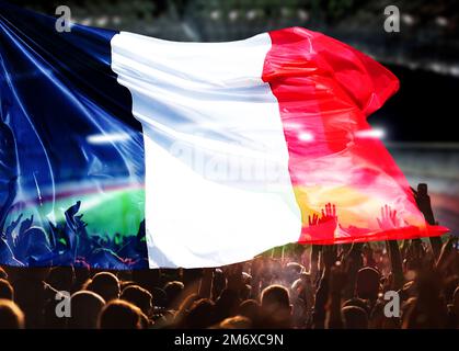 Soccer or football fans and France flag Stock Photo