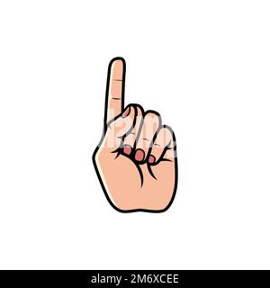 Index Finger Hand Sign Isolated on a white background. Icon Vector Illustration. Stock Vector