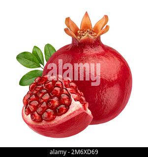 One pomegranate isolated on white background Stock Photo