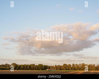 Sundown at autumn time in westphalia Stock Photo