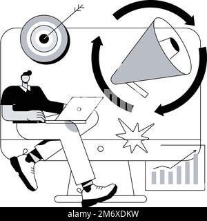 Remarketing abstract concept vector illustration. Digital marketing tool, behavioral retargeting, remarketing strategy, visitors generation methodolog Stock Vector