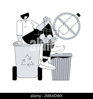 Zero waste technology abstract concept vector illustration. Waste free technology, environmental pollution, reuse reduce recycling, waste prevention, Stock Vector