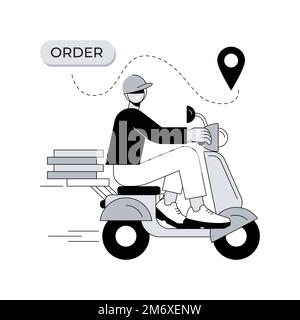 Food delivery abstract concept vector illustration. Products shipping during coronavirus, safe shopping, self-isolation servies, online order, stay ho Stock Vector