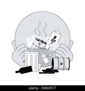 Soil pollution abstract concept vector illustration. Land degradation, groundwater pollution, soil contamination, agricultural chemical products, toxi Stock Vector