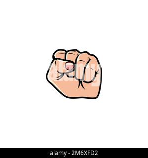 Hand Clenched Hand Sign Isolated on a white background. Icon Vector Illustration. Stock Vector