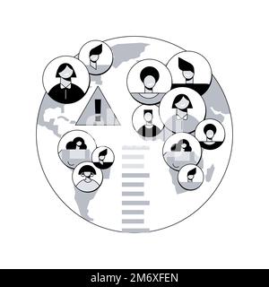 Overpopulation abstract concept vector illustration. World human overpopulation, resource overconsumption, densely populated area, urban population gr Stock Vector