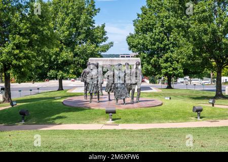 A monument in remembrance of the Little Rock Nine in Little Rock, Arkansas Stock Photo