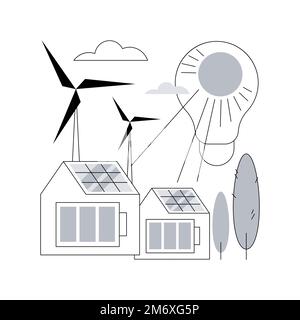 Alternative energy abstract concept vector illustration. Green alternative energy technologies, eco friendly, nuclear, renewable sources, solar panels Stock Vector