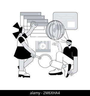 Smart spaces abstract concept vector illustration. Spaced learning at school, AI in education, learning management system, teaching resources, academi Stock Vector