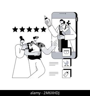 Babysitting services abstract concept vector illustration. Nanny app, personal childcare services, reliable sitter, safe babysitting during quarantine Stock Vector