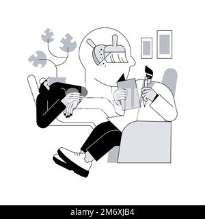 Psychotherapy abstract concept vector illustration. Non pharmacological intervention, verbal counseling, psychotherapy service, behavioral cognitive t Stock Vector