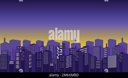 Panorama of the city with many apartments and mall buildings around it ...