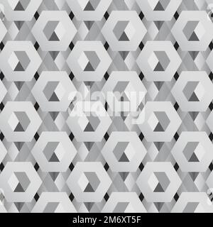 3D gray hexagonal patterned background vector Stock Vector