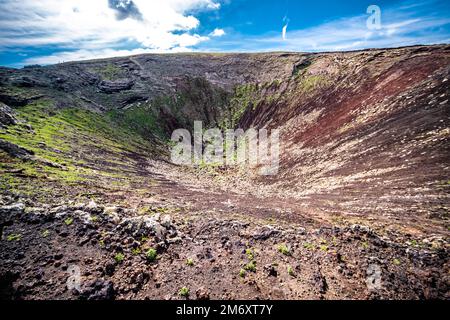 Calderon Hondo volcanic crater on Fuerteventura, Spain Stock Photo
