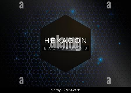 Blue hexagon background design vector Stock Vector