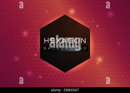 Red hexagon background design vector Stock Vector