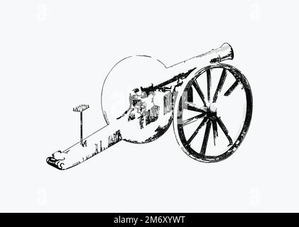 Battlefield cannon illustration vector Stock Vector