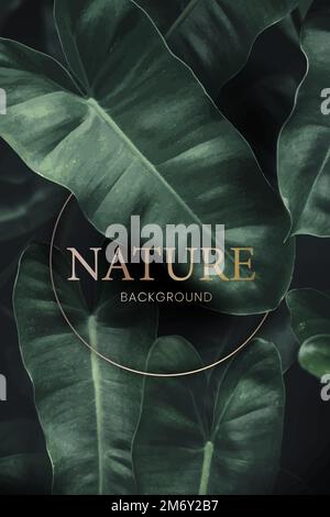 Round golden frame on a nature background vector Stock Vector