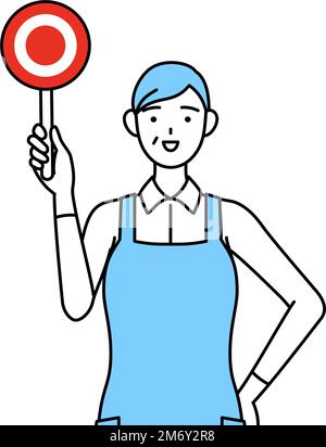 A senior woman in an apron with his hands on his hips Stock Vector ...