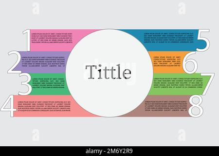 8 step business infographic Stock Vector