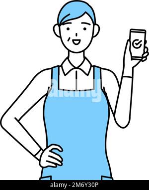 A senior woman in an apron with his hands on his hips Stock Vector ...