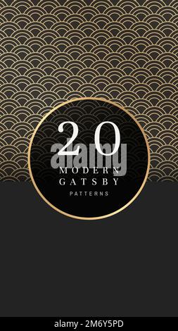 Modern golden gatsby pattern design vector Stock Vector