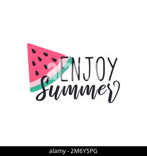 Enjoy summer vector logo design Stock Vector