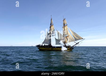 Czech replica brig, Turku race start, 2017 Stock Photo