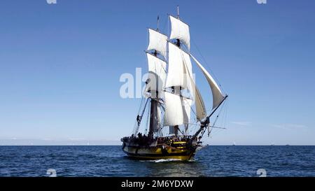 Czech replica brig, Turku race start, 2017 Stock Photo